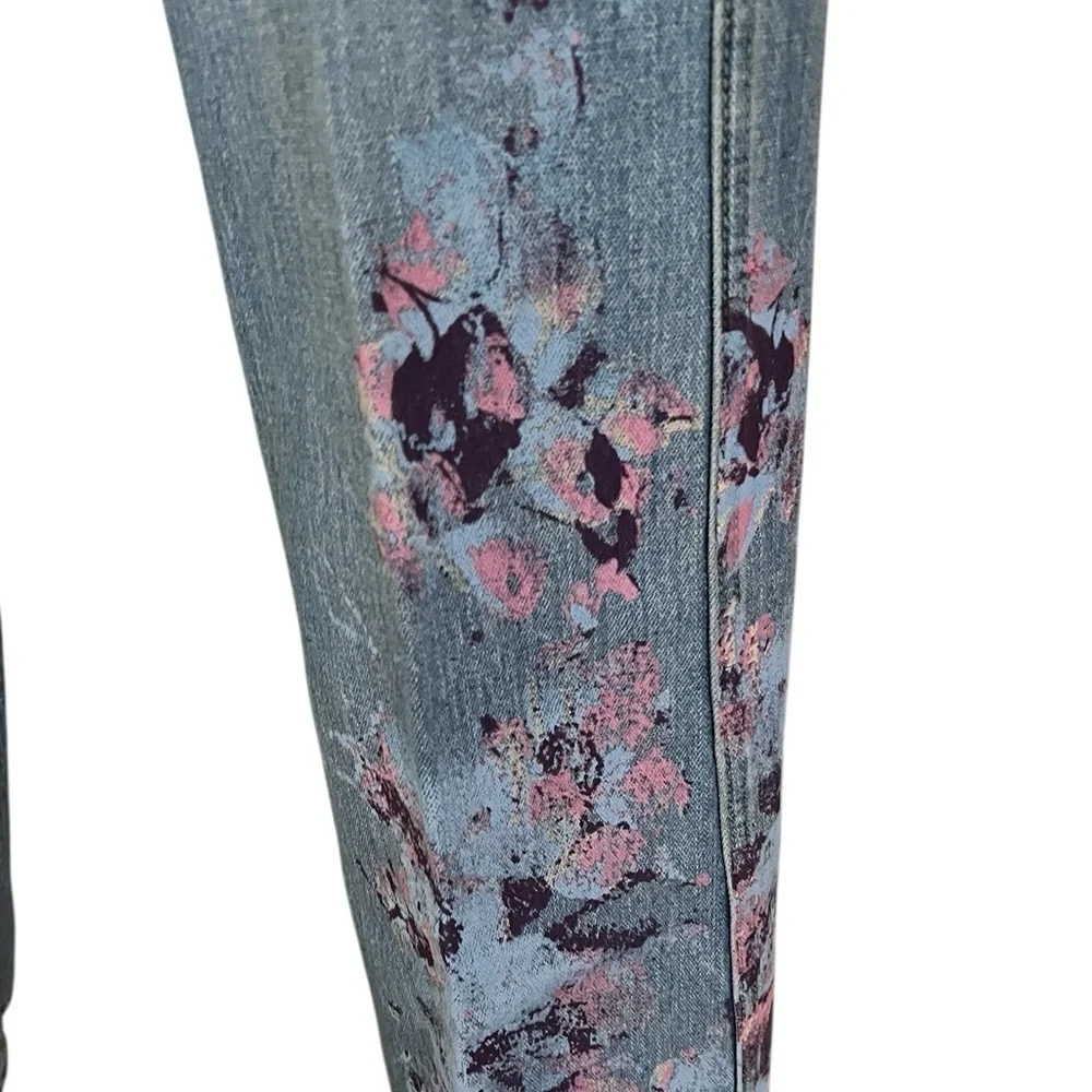 Dana Buchman Abstract Floral Screen Print Jeans NWOT